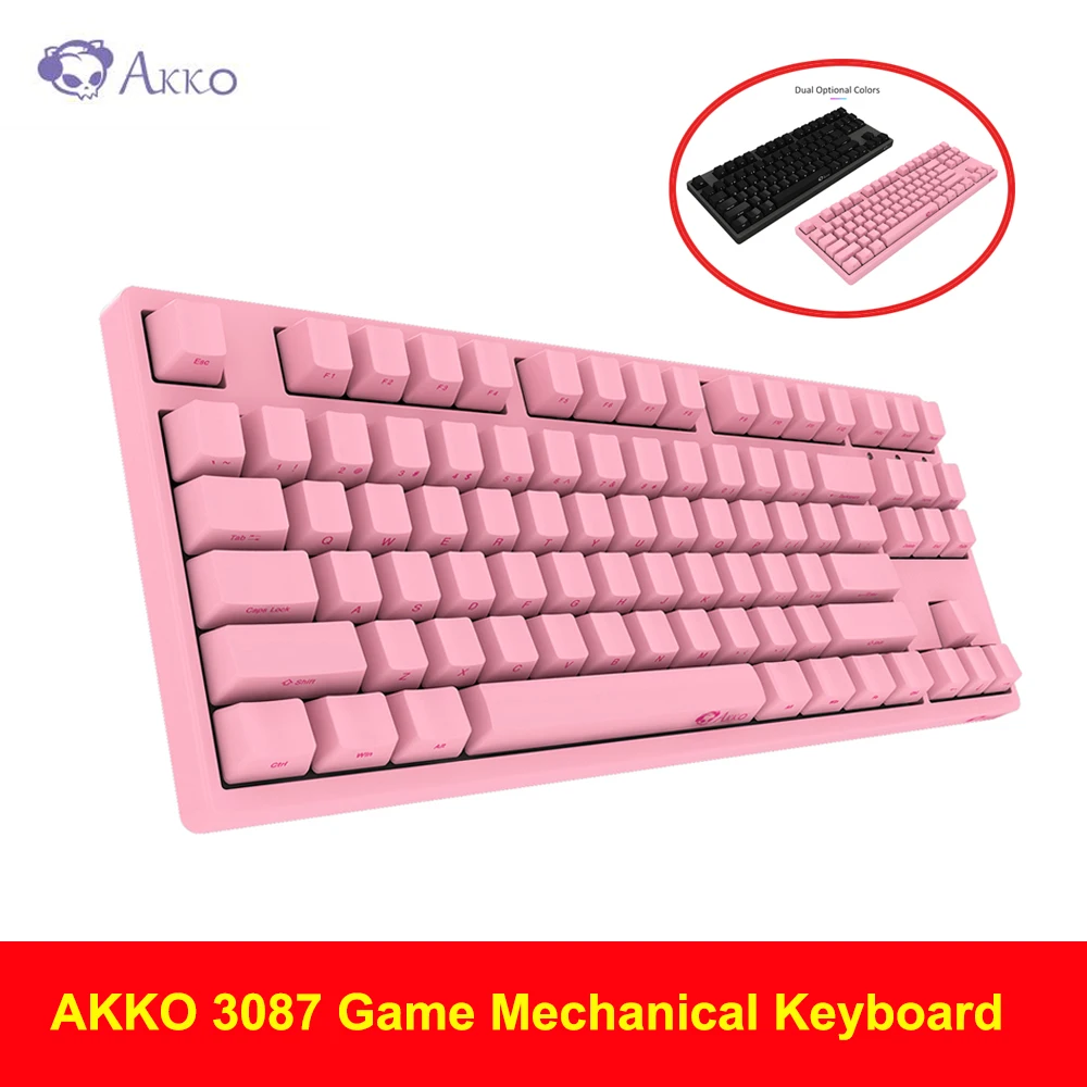 AKKO 3087 игровая механическая клавиатура с вишневым переключателем PBT Keycap с боковой надписью type-C Проводная PBT keycap игровая механическая клавиатура