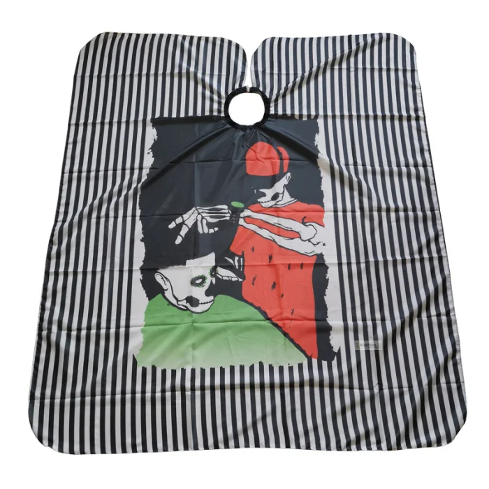 1pc Skull style Barber Cape Fold Haircut wrap hair salon hairdressing clippers styling tools accessories