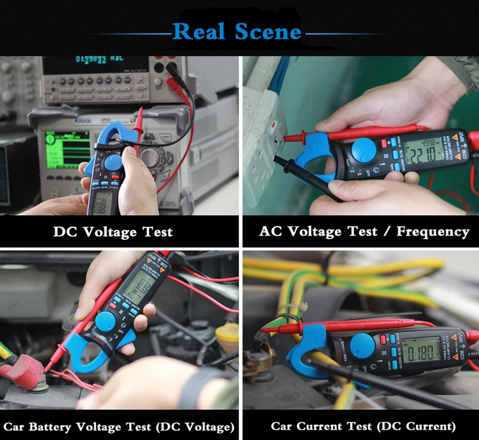 True RMS мини цифровой клещи BSIDE ACM91 DC AC Ток 100A 1mA точность ремонт автомобиля Амперметр Вольтметр NCV тестер мультиметр