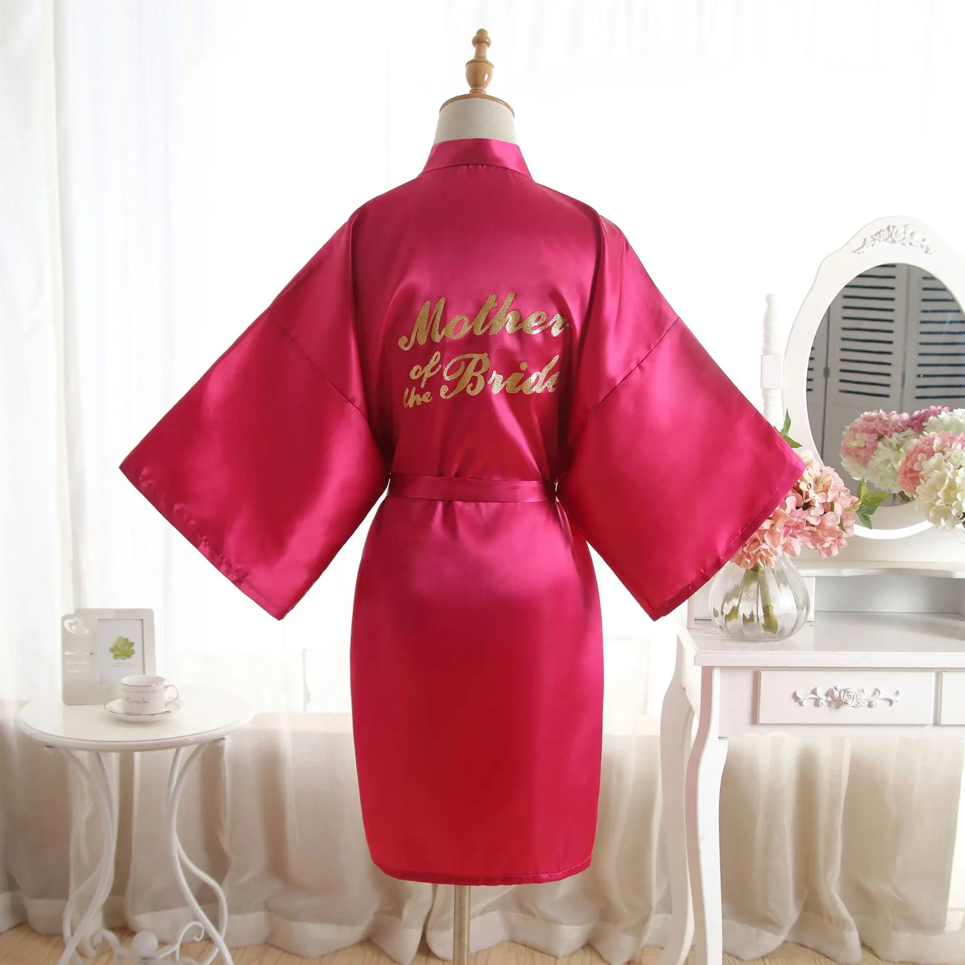 

Mather of the Bride Wedding Gown Robe Gown Simulation Silk Cardigan wedding robe