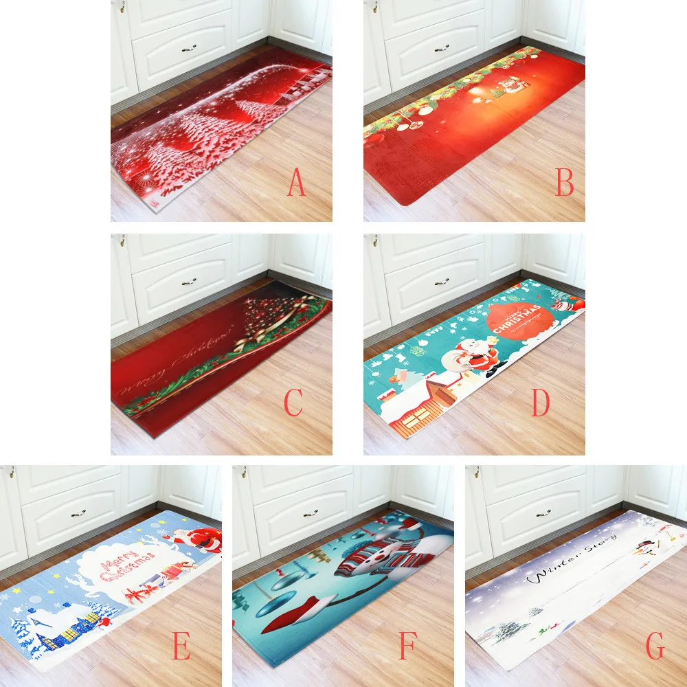 Ouneed напольные коврики 60x180 см с Рождеством, напольные входные двери, коврики для ванной комнаты, домашние коврики для ванной, вечерние коврики, Рождественский Декор#45