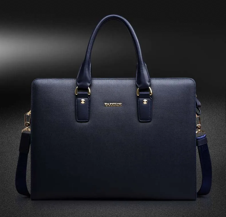 Роскошные брендовые кожаные Портфели Бизнес дизайнерские сумки из натуральной кожи Высокое качество модные Для мужчин сумка черный и
