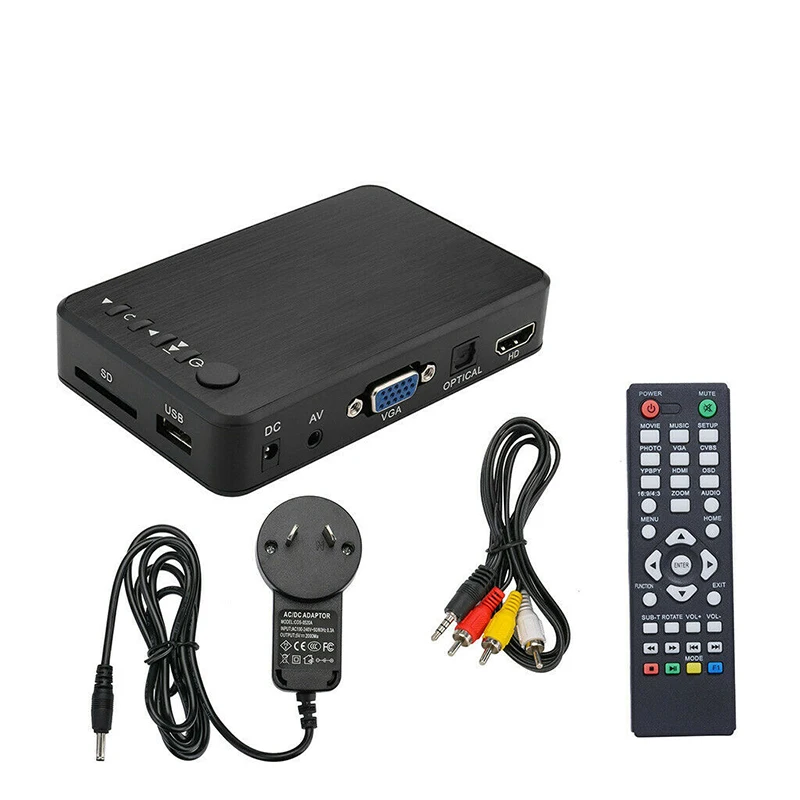 Larryjoe Mini 1080P Full HD HDMI Мультимедийный Плеер Наборы Профессиональный USB внешний HDD медиаплеер с 3 выходами HDMI/VGA/AV