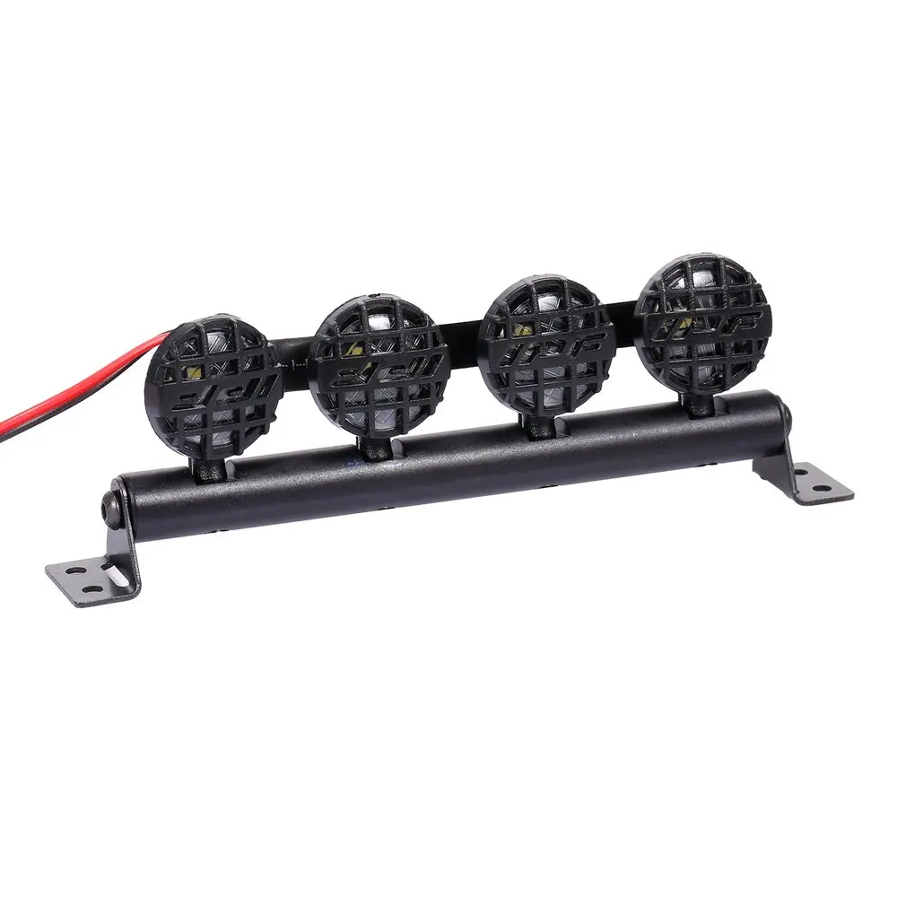 

Remote Control Car Accessories 1/8 1/10 Simulation Led Lamp For Vehicle Black Metal Plastic 4 leds White Light