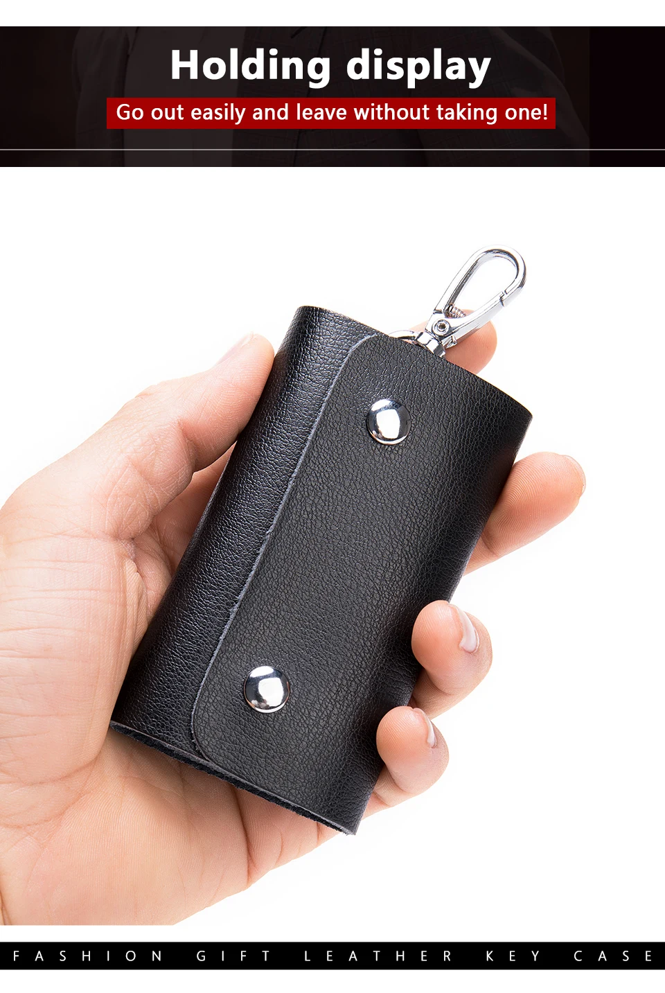 small leather key pouch