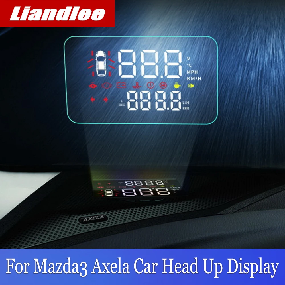 Liandlee Автомобильный дисплей HUD для Mazda 3 для Axela безопасный экран для вождения OBD II проекционный Спидометр лобовое стекло