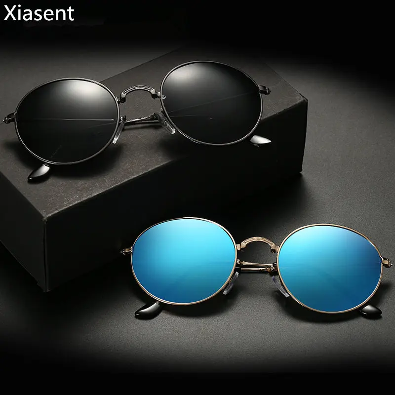 Xiasent брендовые солнцезащитные очки для мужчин и женщин, Новые поляризованные солнцезащитные очки, модные складные Овальные Солнцезащитные очки, зеркальные очки для вождения UV400