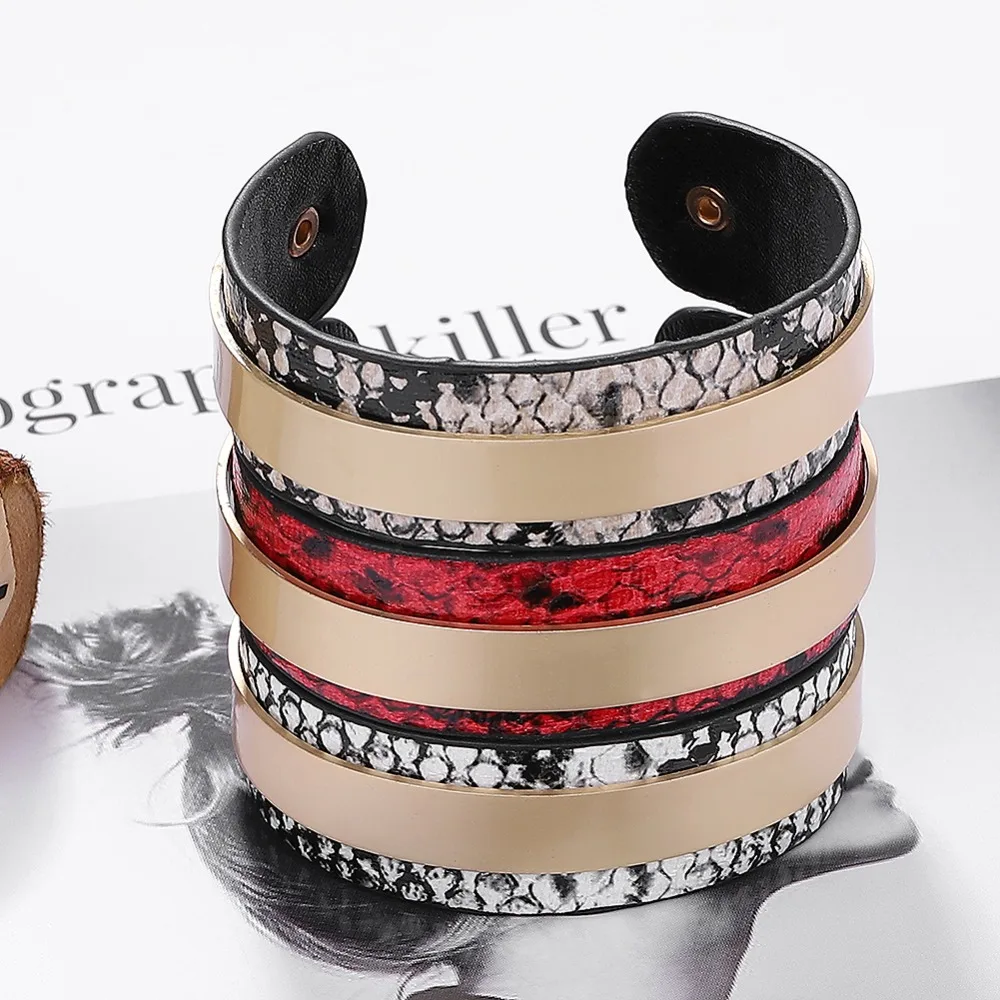 Dvacaman Леопардовый кожаный браслет для женщин мужской открытый регулируемый металлический браслет с надписью модная Подарочная бижутерия дропшиппинг