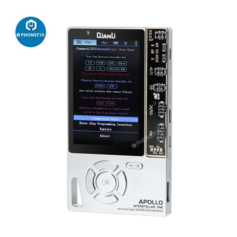 QIANLI APOLLO Battery Reading Writing Programer LCD Screen True Tone  Restore Data Line Detection Tools For Iphone 7-13Pro Max