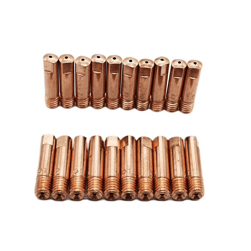 Welding Contact Tip 10 Pc/set Tip Gas Nozzle MB-15AK M6*25mm 0.8/1.0/1.2mm