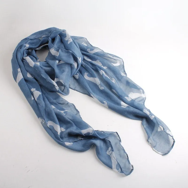 Модный шарф для женщин, животных, колбаса, шарф для собак, Зимние полосы, длинные шарфы, женская осенняя одежда для собак, шаль - Цвет: Denim blue