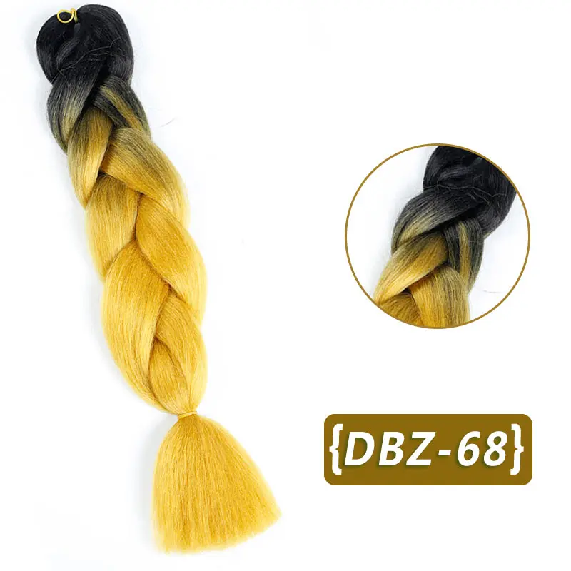 24 дюйма Омбре цветные вязанные волосы для наращивания термостойкие синтетические вязанные косички огромные косички пучок волос JINKAILI - Цвет: P6/613