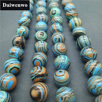 

Blue Turquoise Beads 4-12mm Round Natural Loose Stone Bead DIY for Bracelet