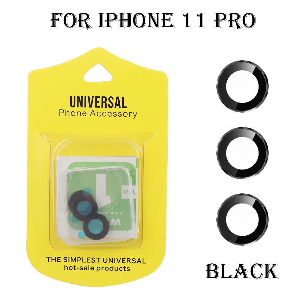 Задняя крышка для объектива камеры, Защита экрана для iPhone 11 Pro Max, защитная пленка, металлическое защитное кольцо для задней линзы, закаленное стекло