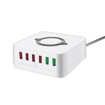 

E6 7 in 1 Multi-Function Wireless Charging Station USB Smart Socket Holder Stand Us Plug