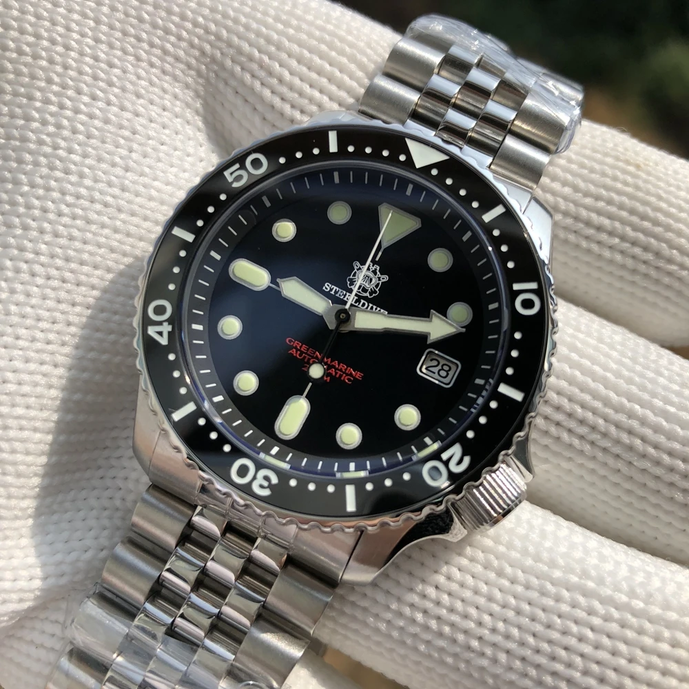 Мужские наручные часы из нержавеющей стали STEELDIVE 1996 водонепроницаемые с