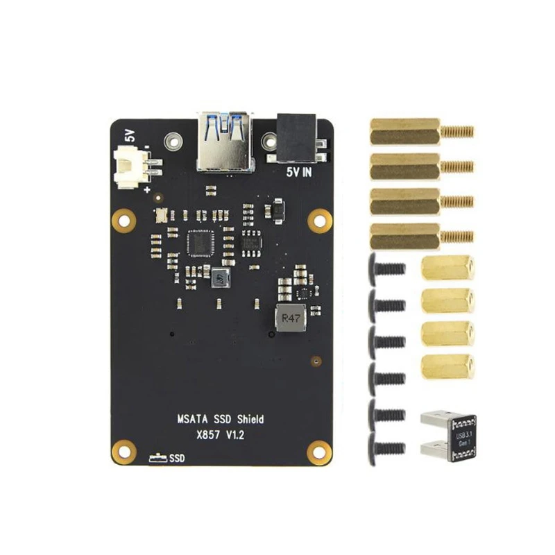 Placa de expansión para Raspberry Pi 4B X857 V2.0 MSATA SSD, módulo de almacenamiento USB 3,1 para Raspberry Pi 4B