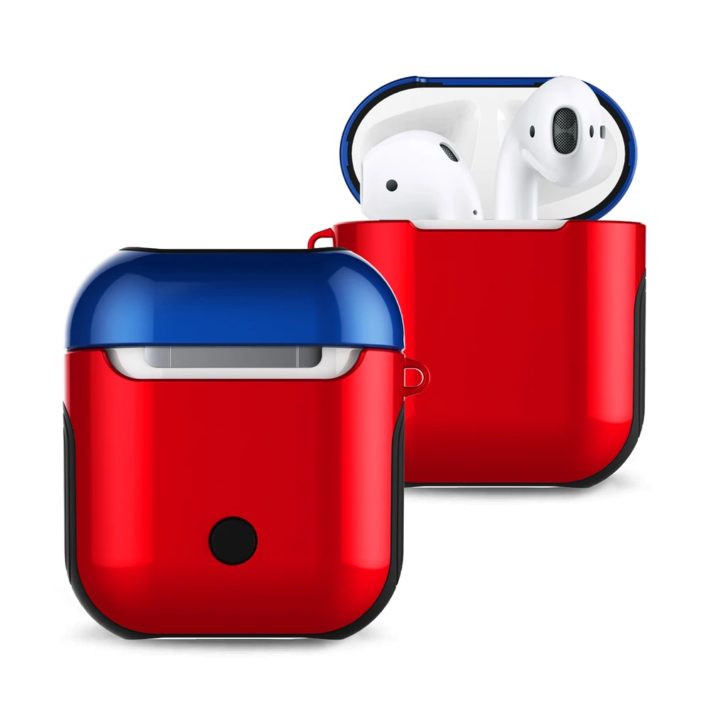 Silicone 2 1 шт ТПУ PC защитный чехол для AirPods 1 пылезащитный чехол два в одном Лак Матовый текстурный чехол - Цвет: Silicone 2