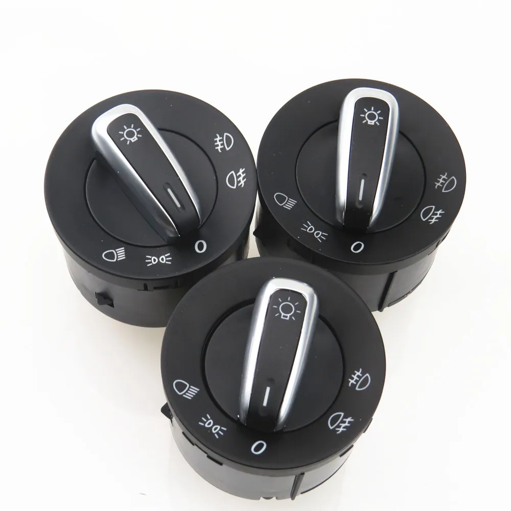 FHAWKEYEQ Qty 3 Chrome Headlight Switch Contorl For VW Caddy Golf MK5 MK6 Passat B6 3C Jetta 5 Touran Tiguan 5ND 941 431 A XSH | Автомобили