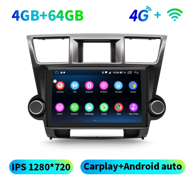 JY-TO152N4GS Восьмиядерный DSP автомобильный радио мультимедиа 2G/4G ram android gps навигация gps для Toyota Highlander 2 XU40 2007-2013 автомобильный Головной блок DVR - Цвет: JY-TO152N4GS