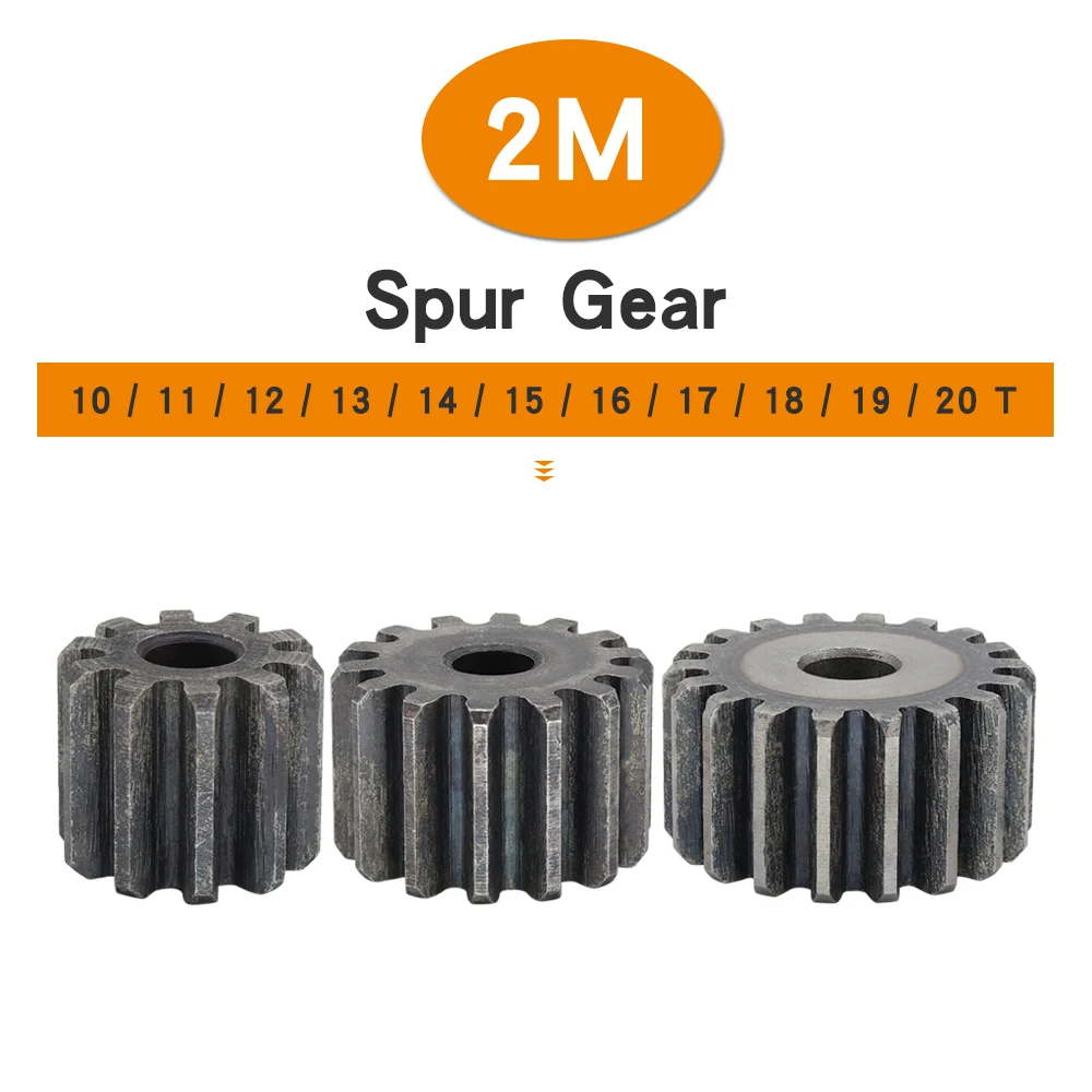 Motor Gear Transmission Gear Electric Bike Gear Cassette Deck Tape Gear Electric Chain Saw Gear Flat Gear 2M-10/11/12/13/14/15/16/17/18/19/20T SC45# Carbon Steel Cylindrical Gear Height 20 mm High Frequency Quenching Teeth