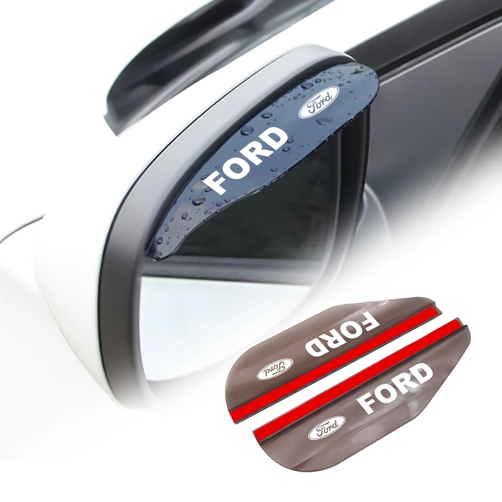 

Car Rearview Mirror Rain Water Rainproof Eyebrow Cover Side Shield For Ford Fiesta EcoSport ESCORT Ranger Mondeo Mustang FOCUS 2