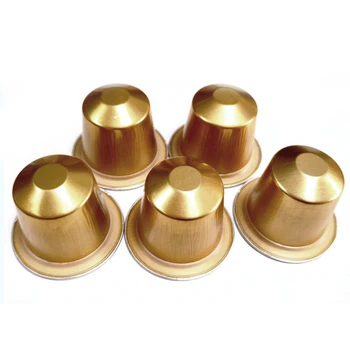 

100 Sets of Refillable Coffee Capsules Cup Disposable Coffee Beans for Nestle Automatic Coffee Machine Supplies - Gold
