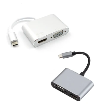 

Usb C To Hdmi 4K Vga Adapter Usb 3.1 Type C Usb-C To Vga Hdmi Video Converters Adaptor For 2017 New Pro/Chromebook Pix