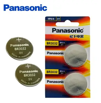 

2pcs/lot Panasonic BR3032 ECR3032 DL3032 3V Button Battery Cell Coin Car Remote Control Electric Alarm Batteries BR 3032