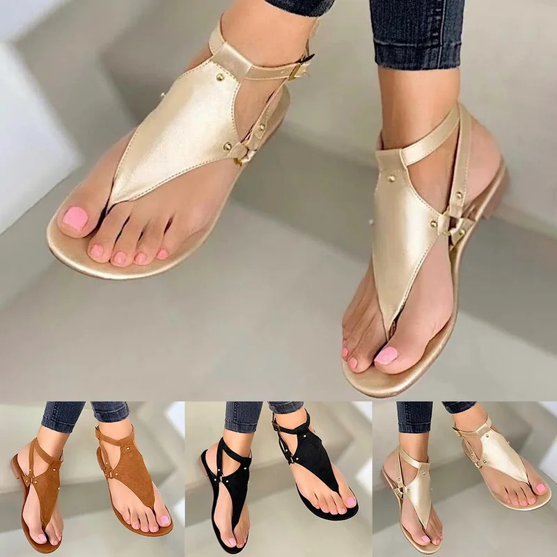 2021 Top seller Women sandals Solid Large Size Rome Solid Sandals Women's Anti-slip Hot Selling Wedges Summer shoes