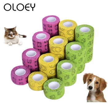 

1 Roll Pets Dog Cat Self-adhesive Elastic Bandage Non-Woven Fabrics Multifunctional Medical Wound Healing Pet Supplies Accessori