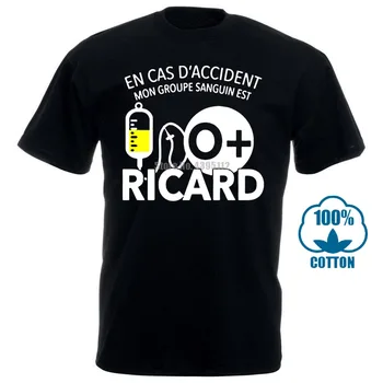 

En Cas D Accident Mon Groupe Sanguin Est O Ricard Tshirt Round Neck Character Great T Shirt Kawaii Hiphop Tops Quirky Summer