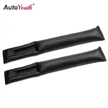 

AUTOYOUTH 2pcs/lot Universal PU Leather Car Seat Gap Filler Soft Car Aperture Leak Proof Pad For Lada Ford Benz Audi Toyota kia