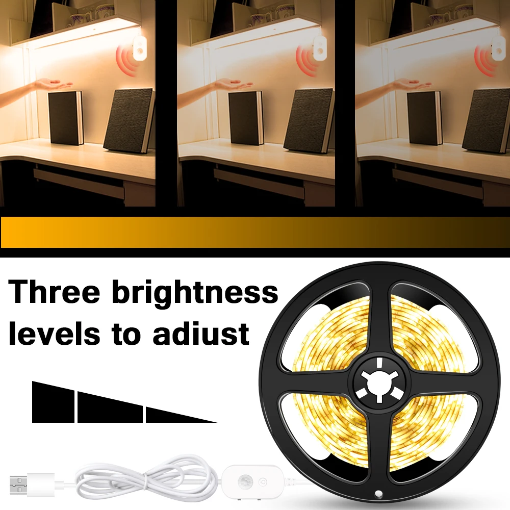  PIR Led Strip Lamp Under Cabinet Light 5V Usb Light Motion Sensor Bedroom Closet Stairs Wardrobe Ba - 4000253112272