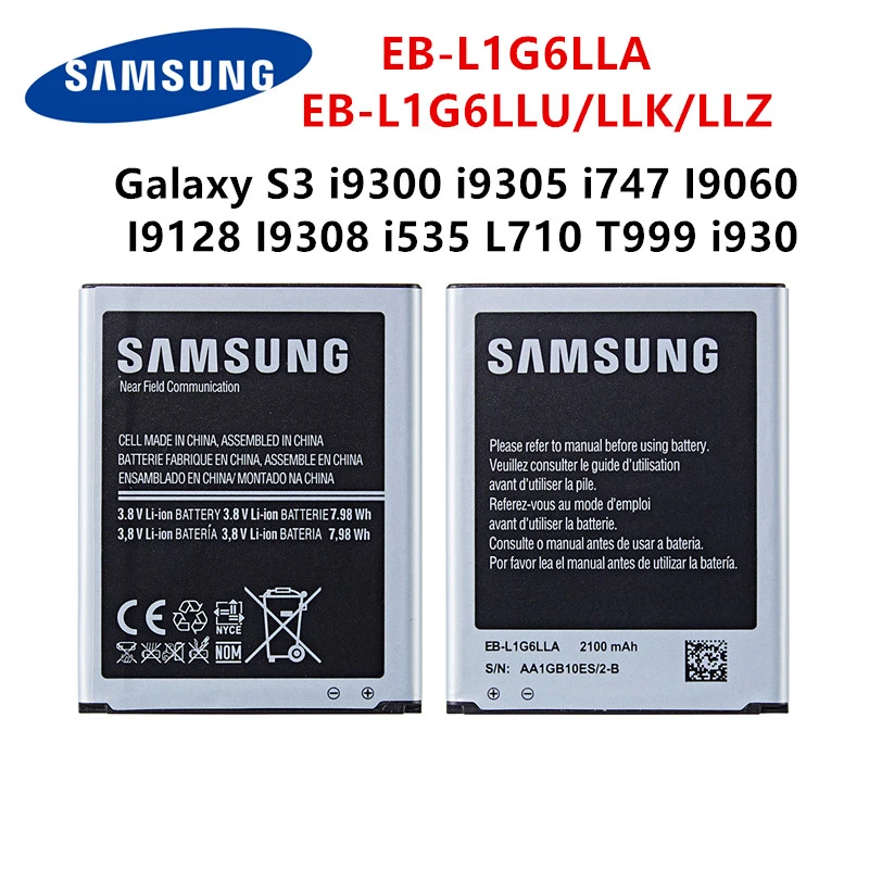 SAMSUNG Orginal EB-L1G6LLA EB-L1G6LLU/LLK/LLZ 2100mAh Battery For Samsung Galaxy S3 i9300 i9305 i747 I9060 I9128 I9308 i535 i930 asus phone battery
