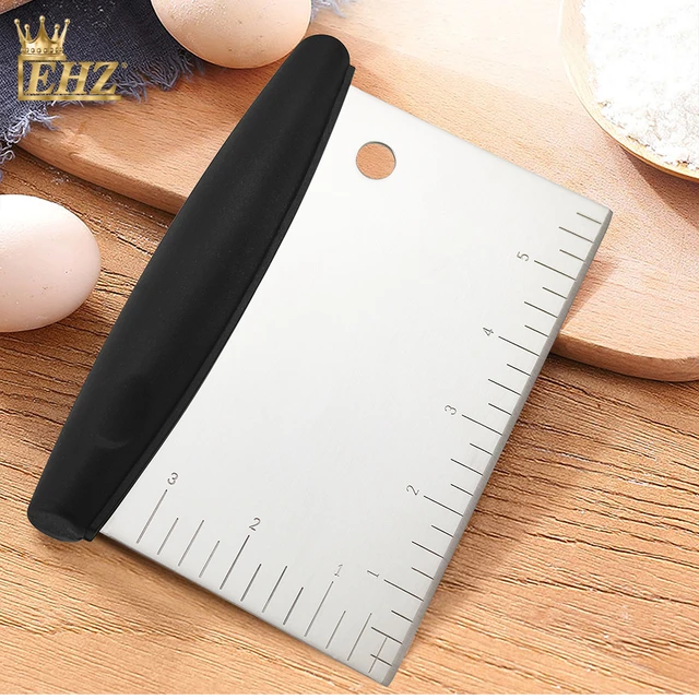 EHZ Dough Scraper Baking Stainless Steel Multipurpose Kitchen Tool Bread  Pastry Scraper Bench Knife Baking Dough Food Scraper - AliExpress