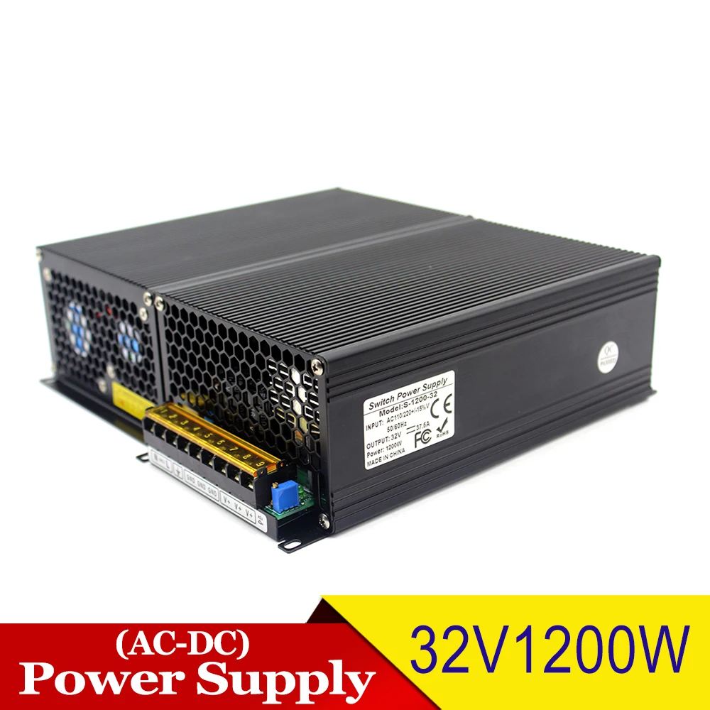High Power Dc32V 37.5A 1200W Supply Unit Driver Constant Voltage Source Transformers 110V 220V AC-DC 32V smps | Обустройство дома