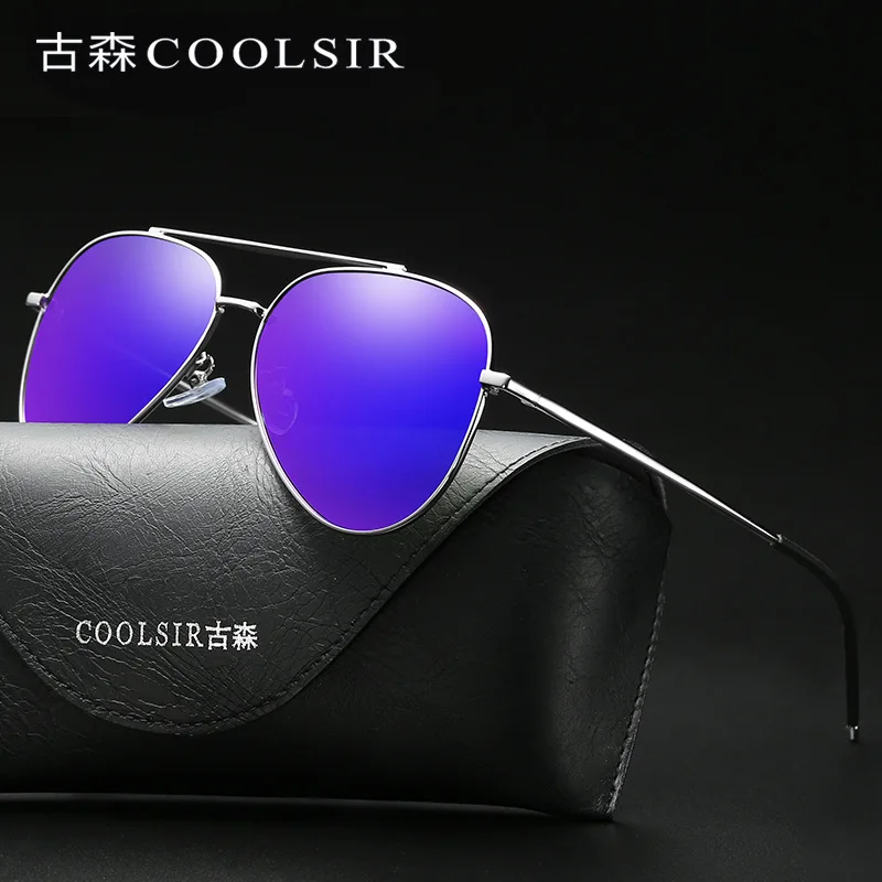 Мужские солнцезащитные очки в стиле ретро COOLSIR зеркальные поляризационные