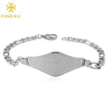 FINE4U B227 Нержавеющая сталь крест на английском с библейским религиозные ссылка кабель-браслет на запястье для Для мужчин