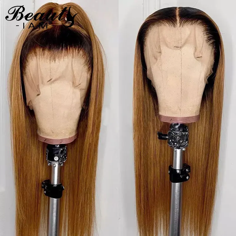 Парики из натуральных волос на кружевной основе Омбре медовый блондин коричневый 1B/27 бразильские натуральные бразильские парики на кружевной основе для черных женщин