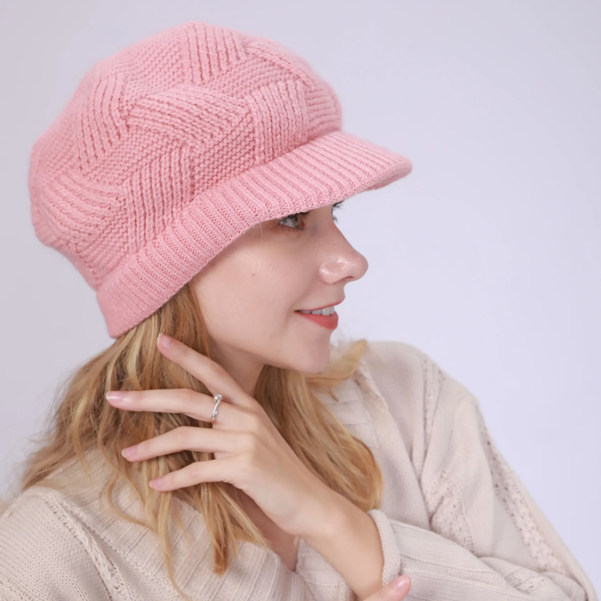 Женская весенне-летняя вязаная шапка Beanie BERET мягкая Шапка Лыжная шапка вязаный берет - Цвет: As Picture Shows