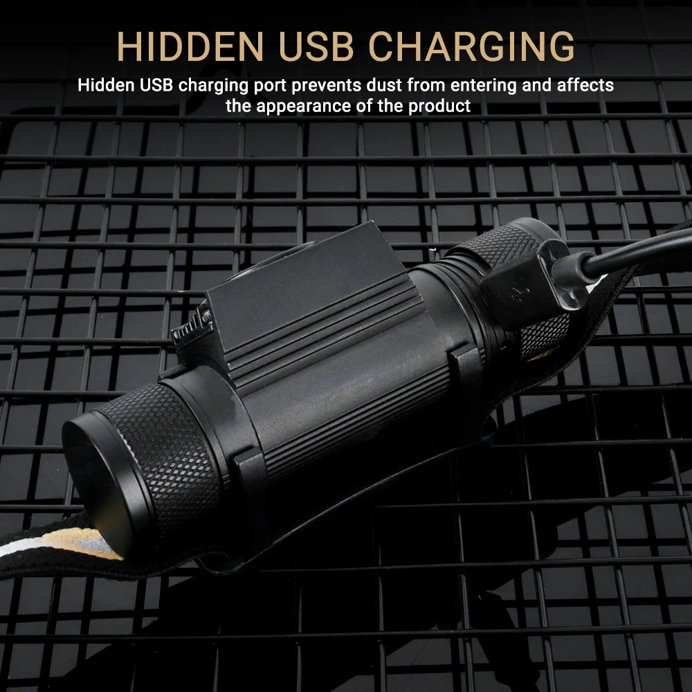 BORUiT ИК датчик налобный фонарь вспышка светильник XML L2 светодиодный USB