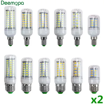 2 Stks/partij Led Lamp E27 E14 220V 5730SMD Led Lights Corn Led Lamp 24 36 48 56 69 72leds Kroonluchter Kaars Verlichting Woondecoratie