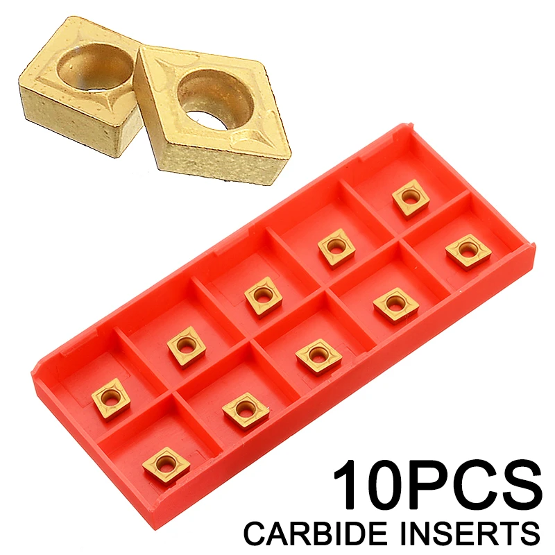 10Pcs CCMT060204-HM Carbide Inserts YBC251 Lathe Turning Carbide Cutter