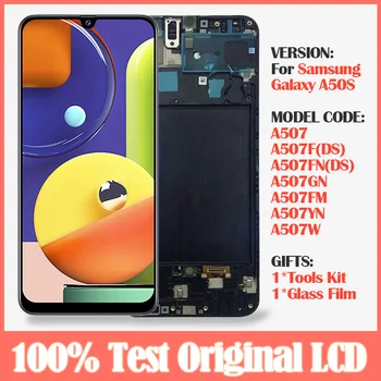 

Original 6.4" lcd with frame For Samsung Galaxy A50S A507 A507F LCD Display +Touch Screen Digitizer Assembly Replacement