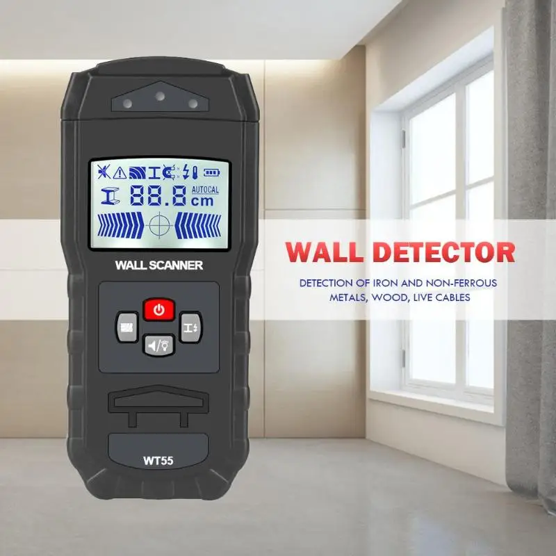 Beste Digitale Muur metalen Detector bedrading Detecteren draad waterleidingen materialen in de muur motion detector Elektrische Doos Finder WT55