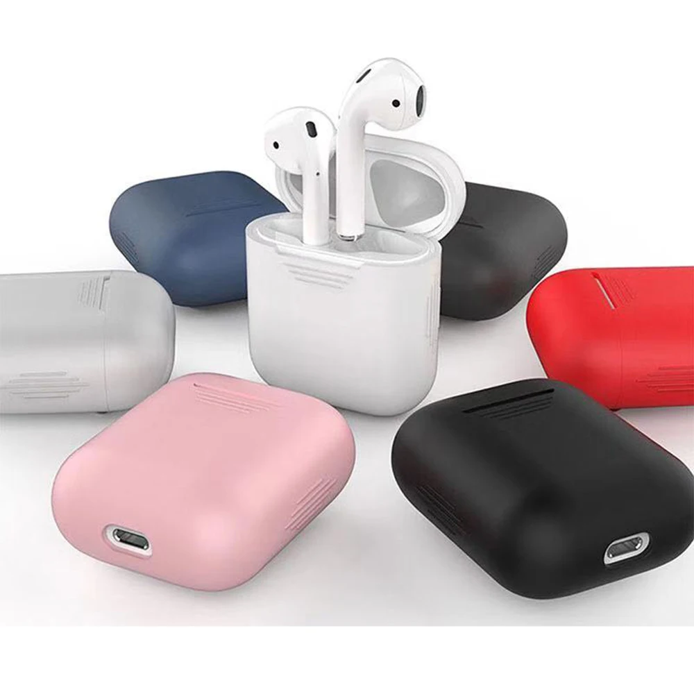 Чехол для наушников Apple AirPods 2 Силиконовый чехол Беспроводная Bluetooth сумка Защитная