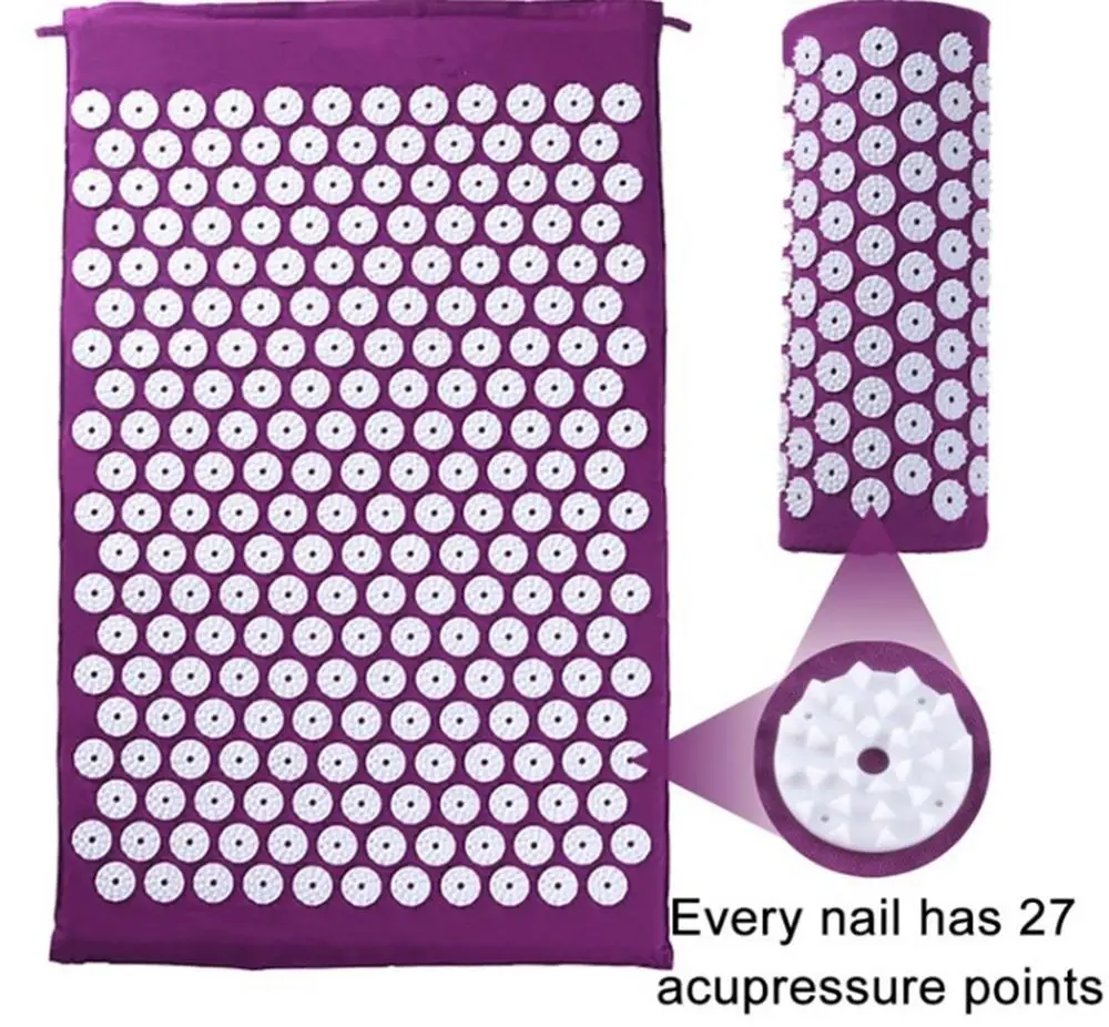 Acupressure Mat, Spike Pad, Rose Thorn Massage Yoga Mat, Relieve Back Body Pain Stress, Foot Massage, Non-slip and Durable