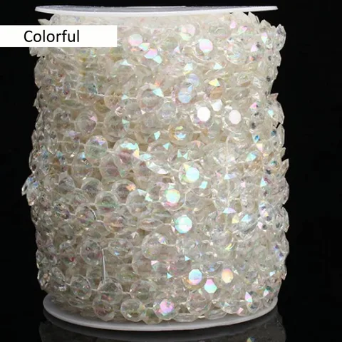 Lighting Accessories Diamond Strand Crystal Iridescent Wedding Party Decorations Bead Chain 30M Acrylic Hanging Craft