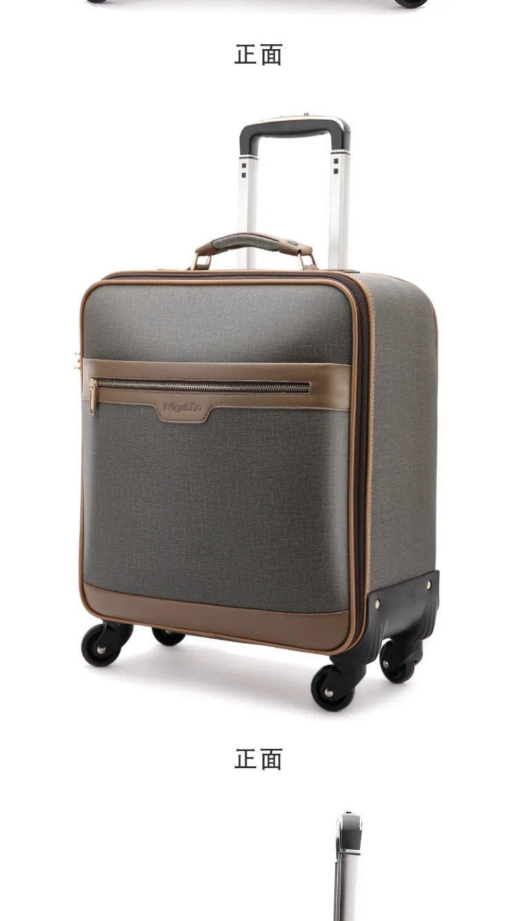 Business Travel Trolley 16-Inch Boarding Bag Universal Wheel Men's Travel Lugguge 20-Inch Leather Suitcase Small Luggage 18 a Ge